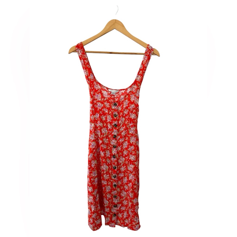 American Eagle Womens Orange Floral Skater Style Mini Dress. Size XL - Picture 4 of 14